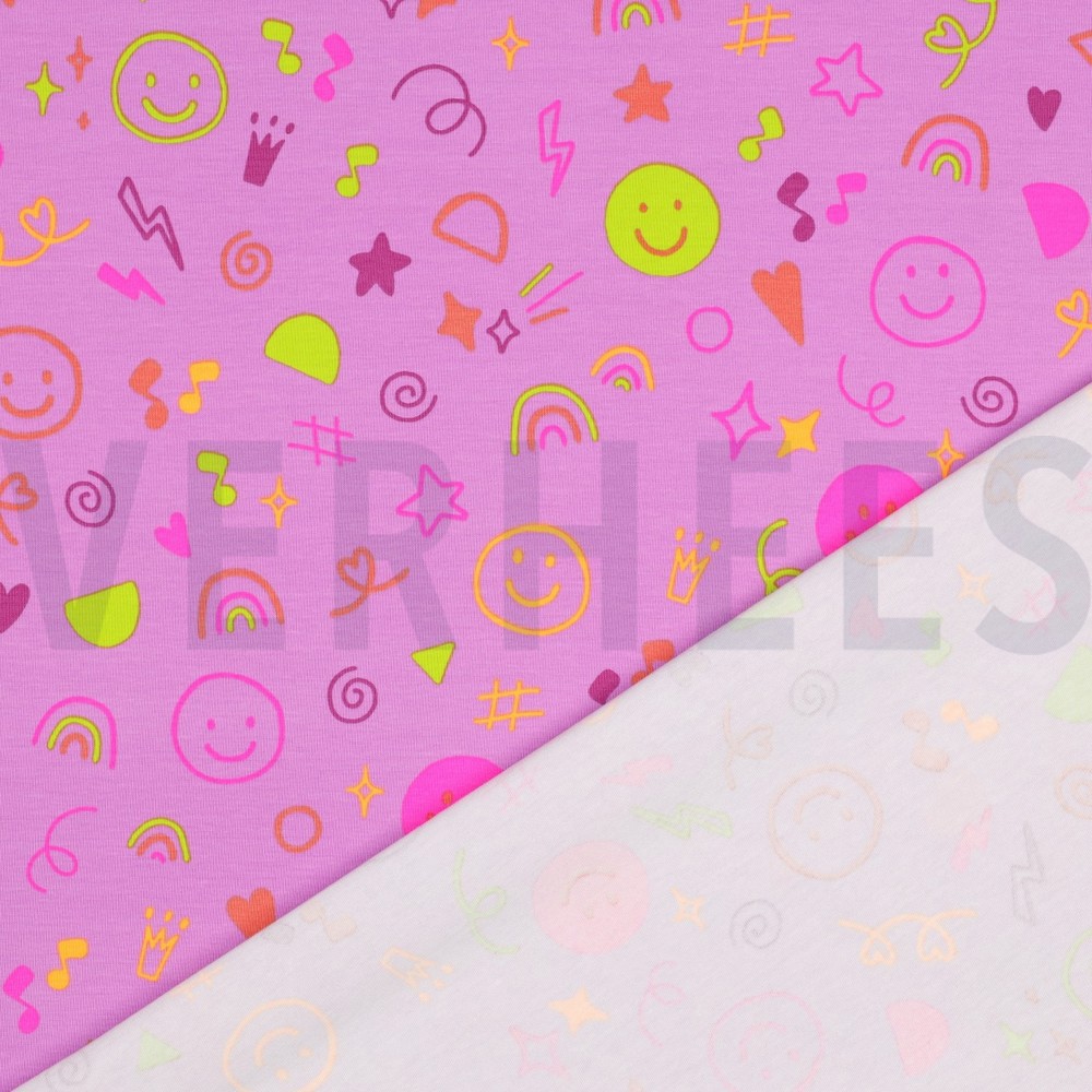 JERSEY NEON DOODLES LAVENDER #7