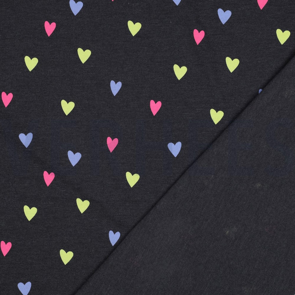 JERSEY MÉLANGE NEON CŒURS INDIGO CHINÉ #7