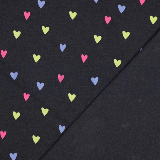 JERSEY MELANGE NEON HARTEN INDIGO GEMÊLEERD #7