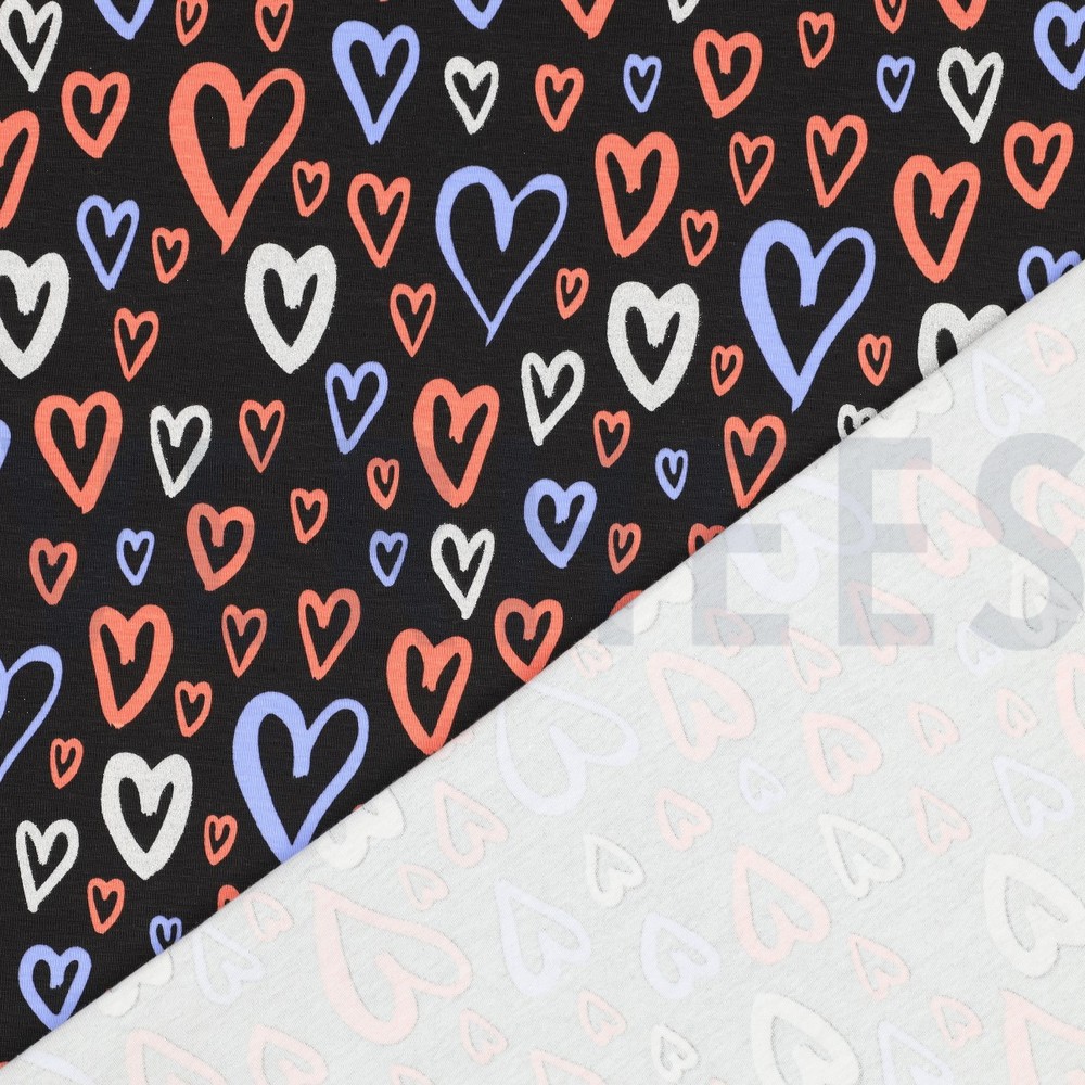 JERSEY GLITTER HARTEN ZWART #7