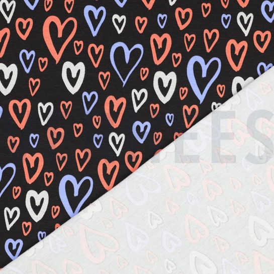 JERSEY GLITTER HARTEN ZWART #7