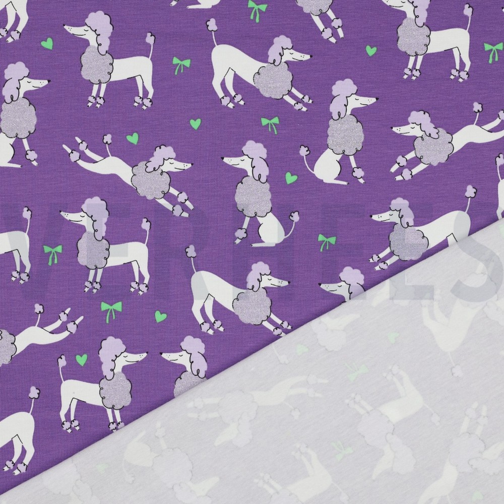 JERSEY GLITTER POODLES LAVENDER #7