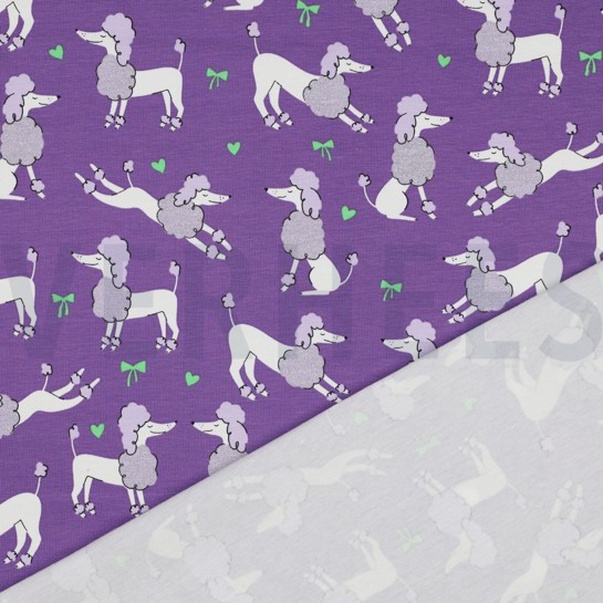 JERSEY GLITTER POODLES LAVENDER #7