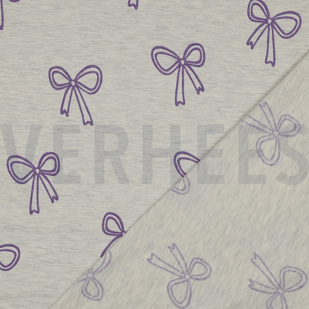 JERSEY MELANGE GLITTER BOWS ECRU MELANGE #7