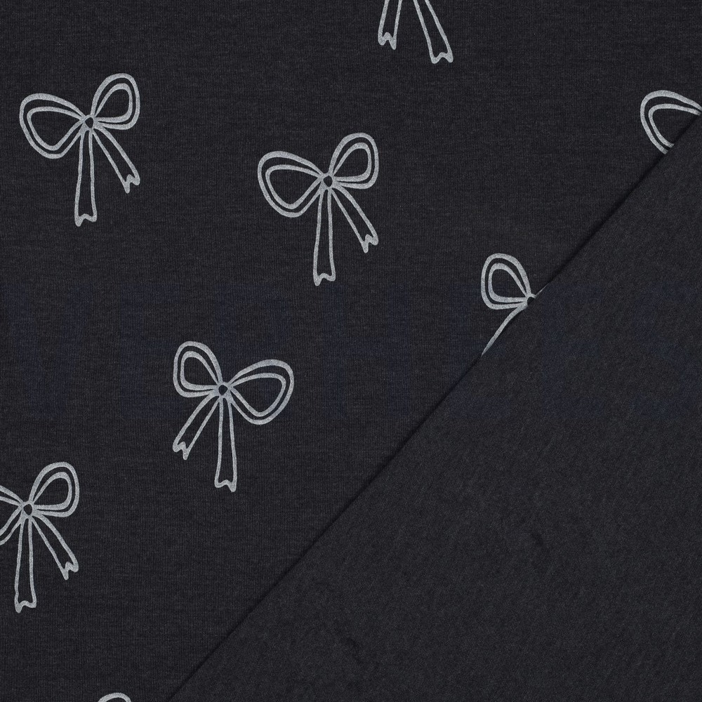 JERSEY MELANGE GLITTER BOWS INDIGO MELANGE #7