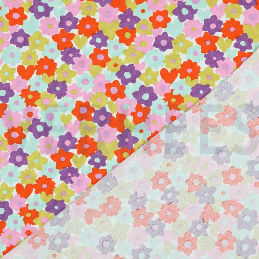 JERSEY FLOWERS RED/LIME #7