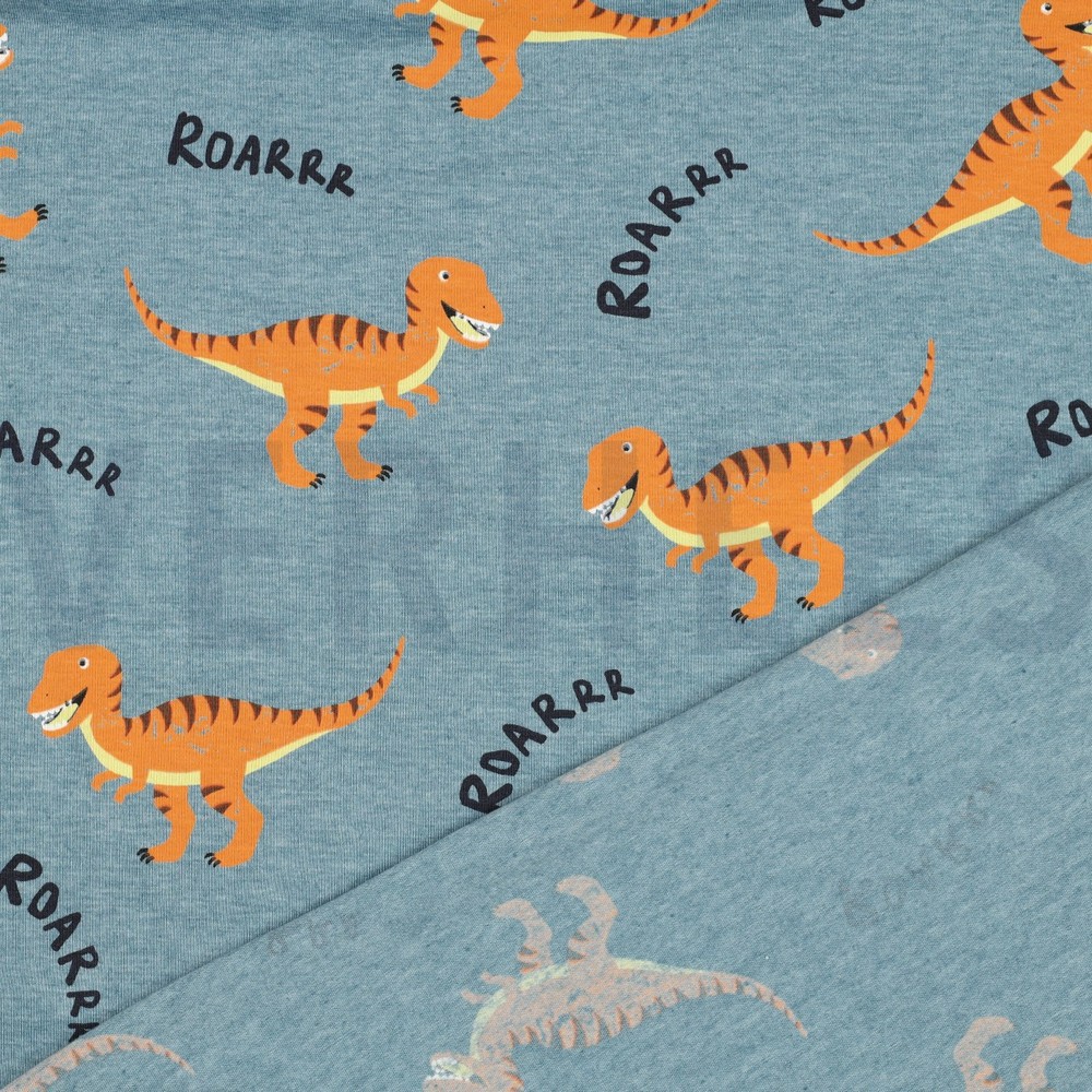 JERSEY MELANGE DINOSAURS SMOKE BLUE MELANGE #7