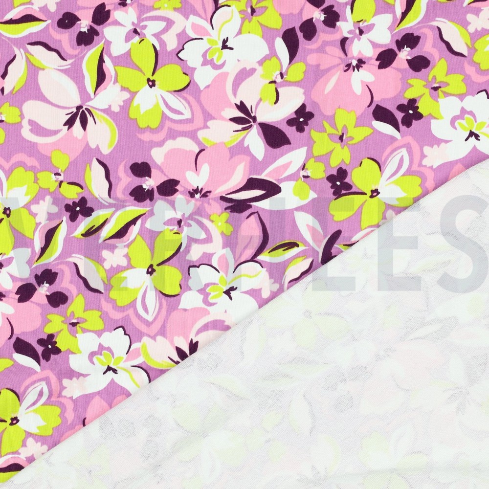 FRENCH TERRY BLOEMEN ROZE #7
