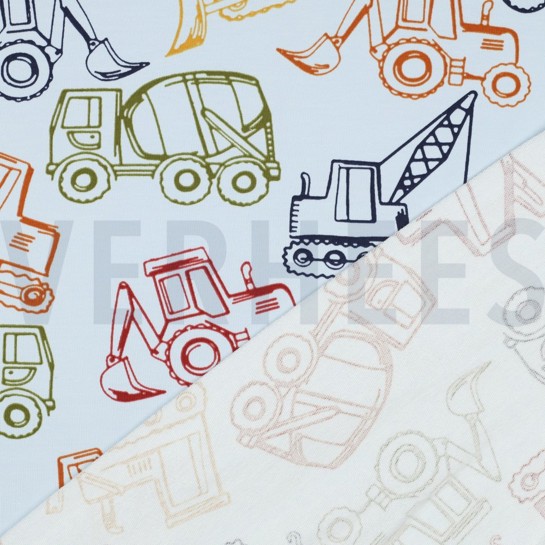 FRENCH TERRY WERKVOERTUIGEN LICHTBLAUW #7