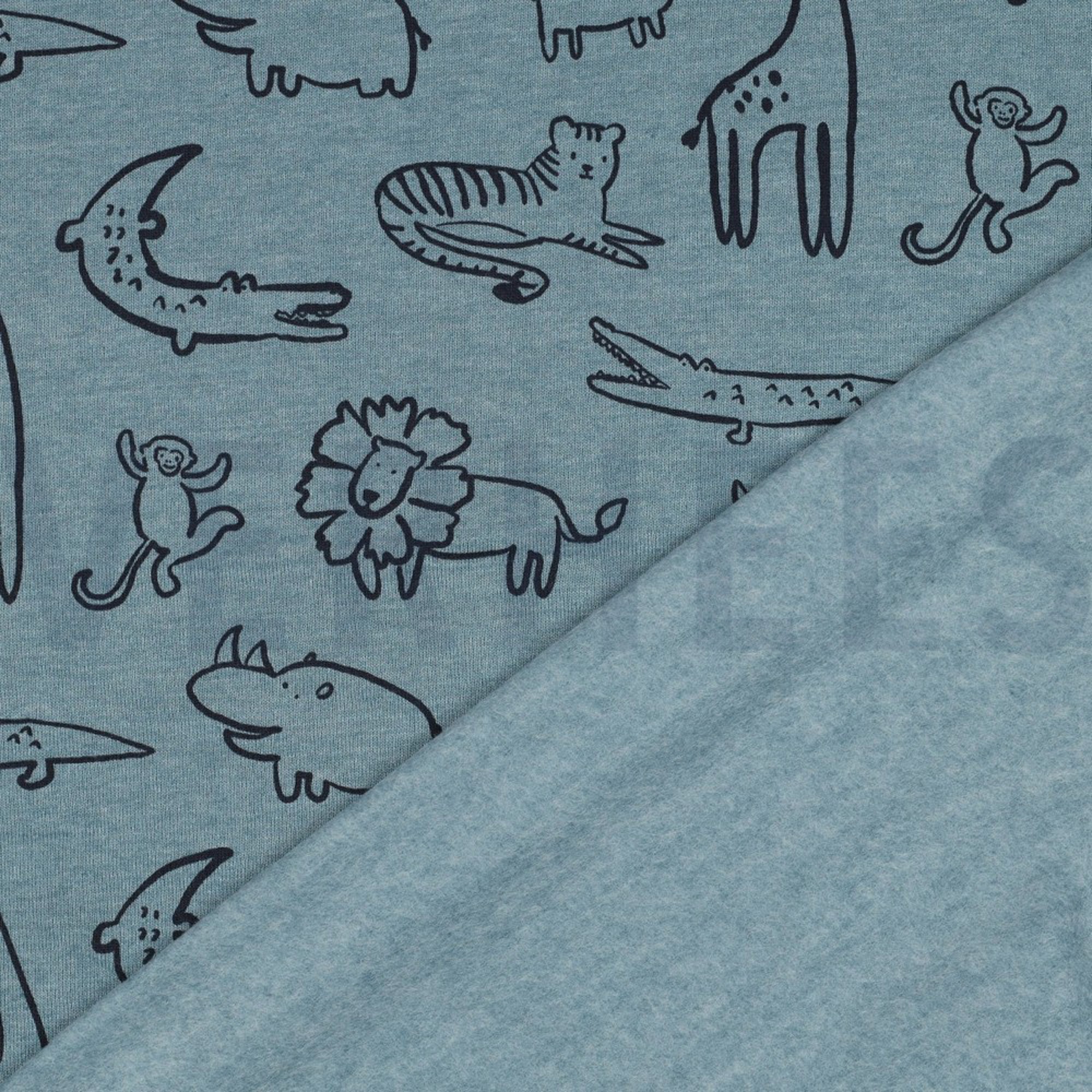 SWEAT MELANGE SAFARI DIEREN ROOKBLAUW GEMÊLEERD (high resolution) #4