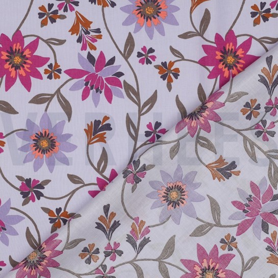 COTTON VOILE FLOWERS LAVENDER #7