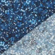 POPELINE DE COTON DIGITAL FEUILLES BLEU COBALT (thumbnail) #4