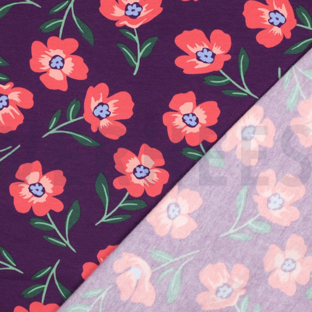 SOFT SWEAT BLUMEN BORDEAUXROT #7