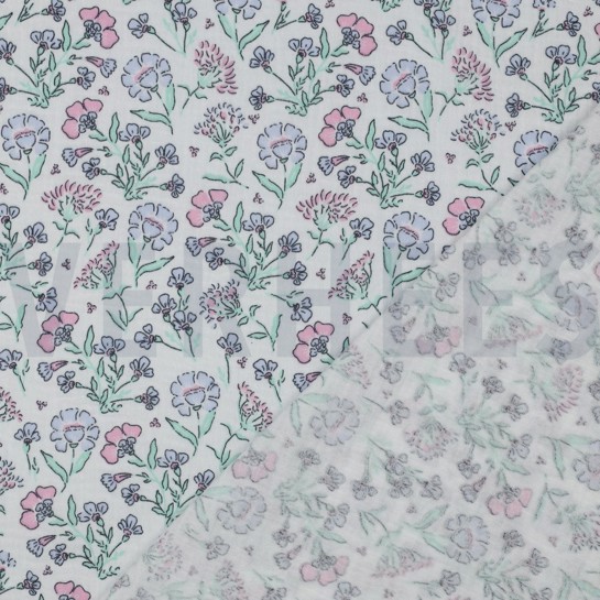 MUSSELIN BLUMEN GEBROCHEN WEISS #7