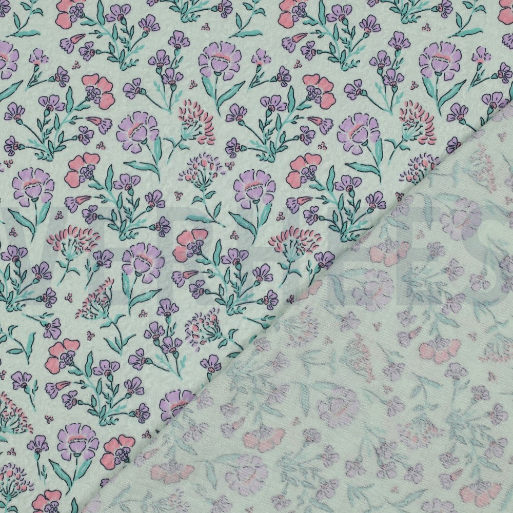 DOUBLE GAUZE FLOWERS MINT #7