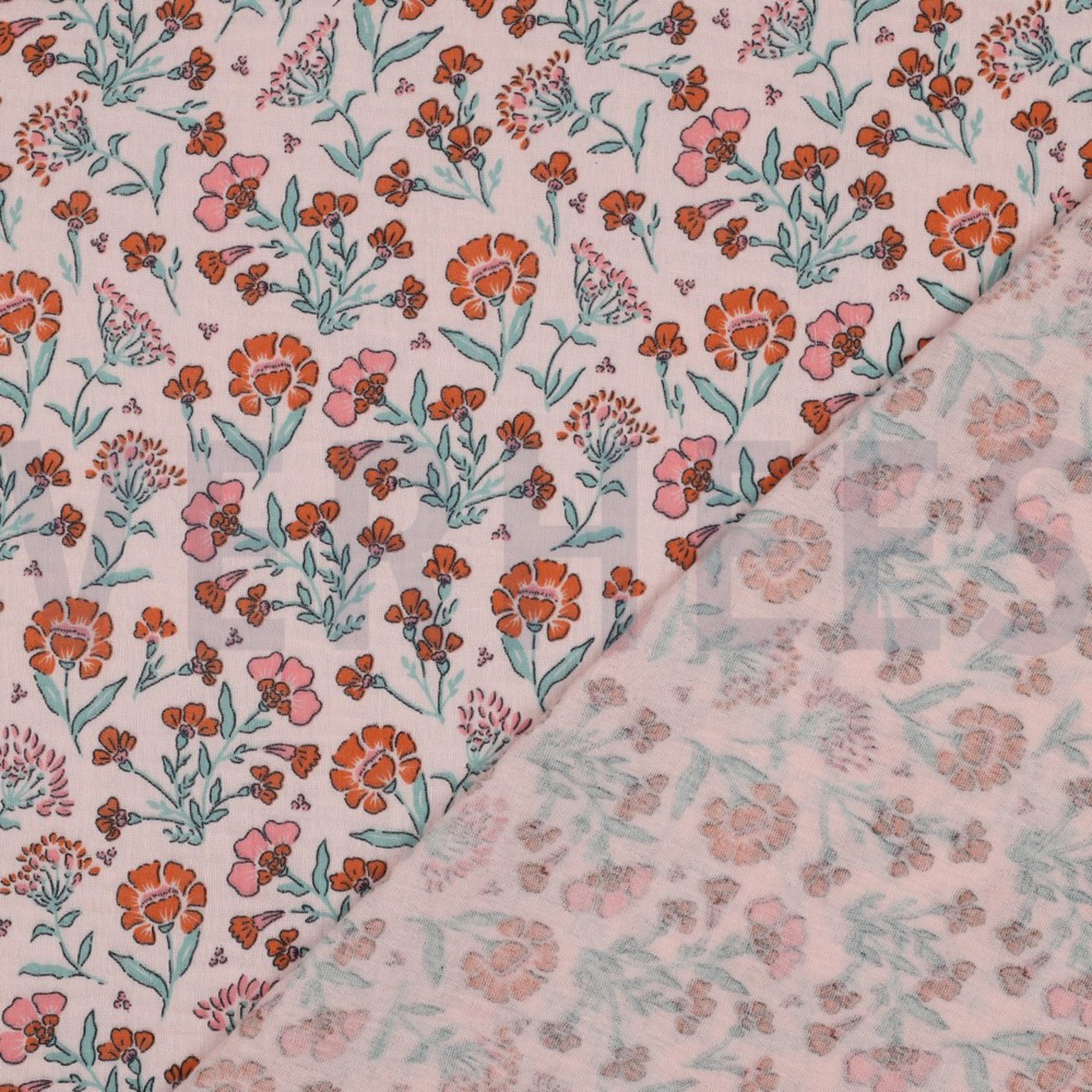 DOUBLE GAUZE BLOEMEN LICHTROZE/OUDROZE (high resolution) #4