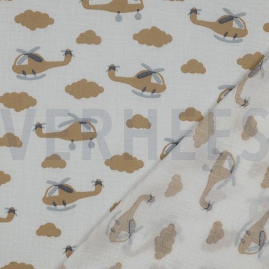 DOUBLE GAUZE HELICOPTERS OFF WHITE #7