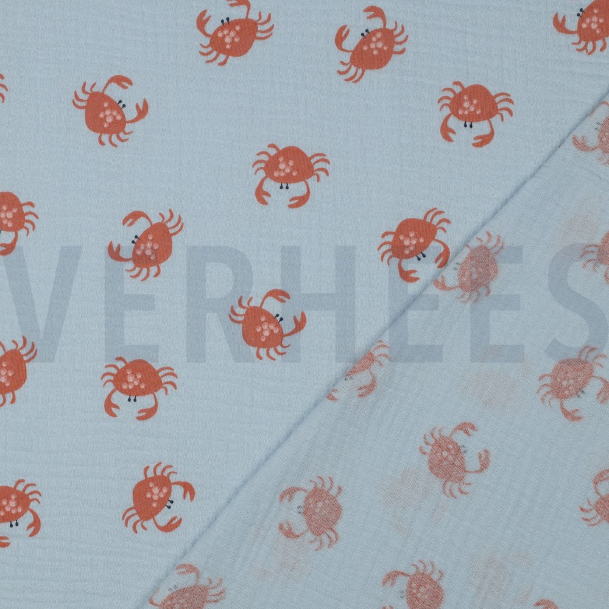 DOUBLE GAUZE GOTS CRABS LIGHT BLUE (high resolution) #4