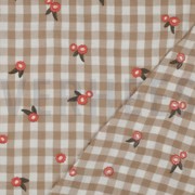 DOUBLE GAUZE RUITEN EMBROIDERY BLOEMEN BEIGE (thumbnail) #4