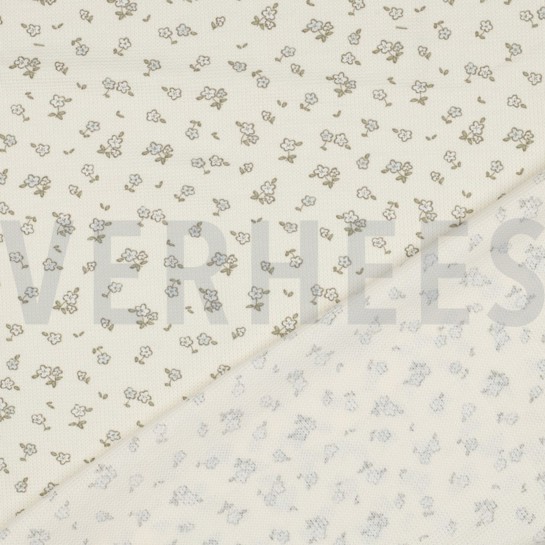 WAFFLE JERSEY FLOWERS ECRU #7