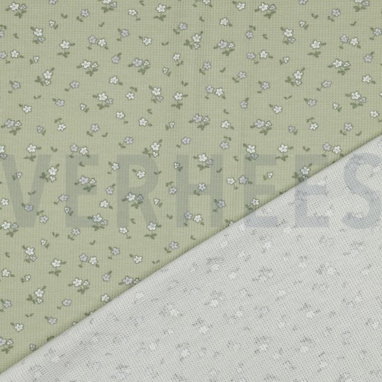 JERSEY GAUFRÉ FLEURS SAUGE #7