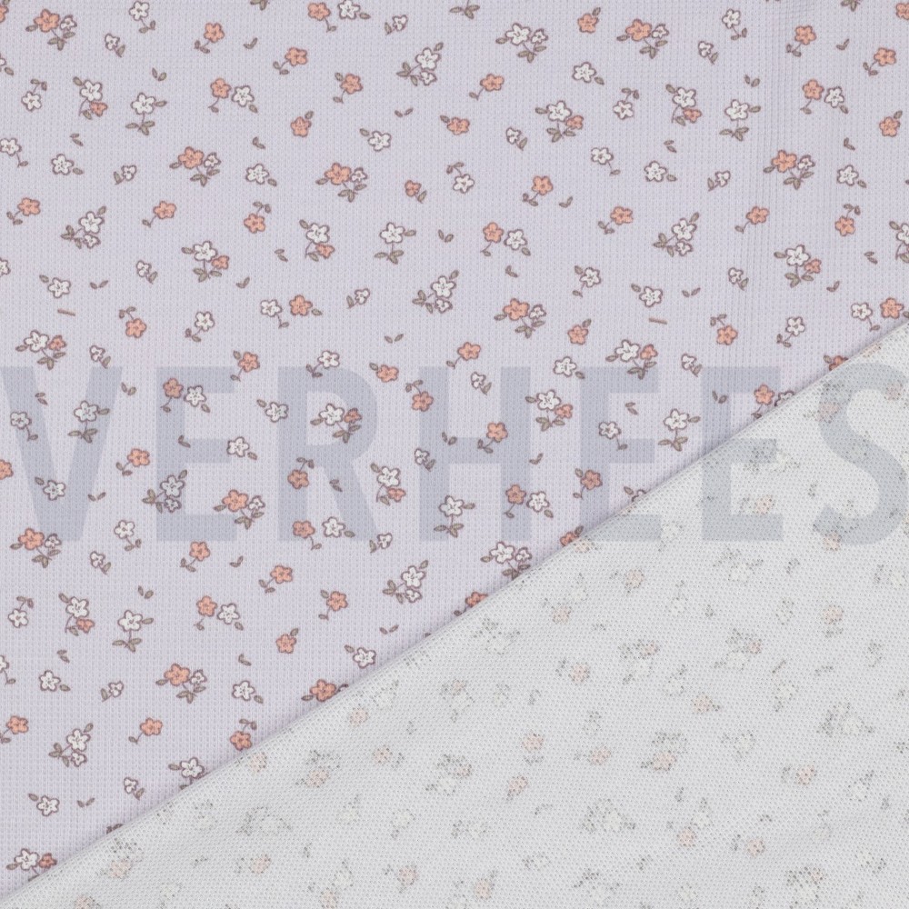 WAFFELJERSEY BLUMEN LAVENDEL #7