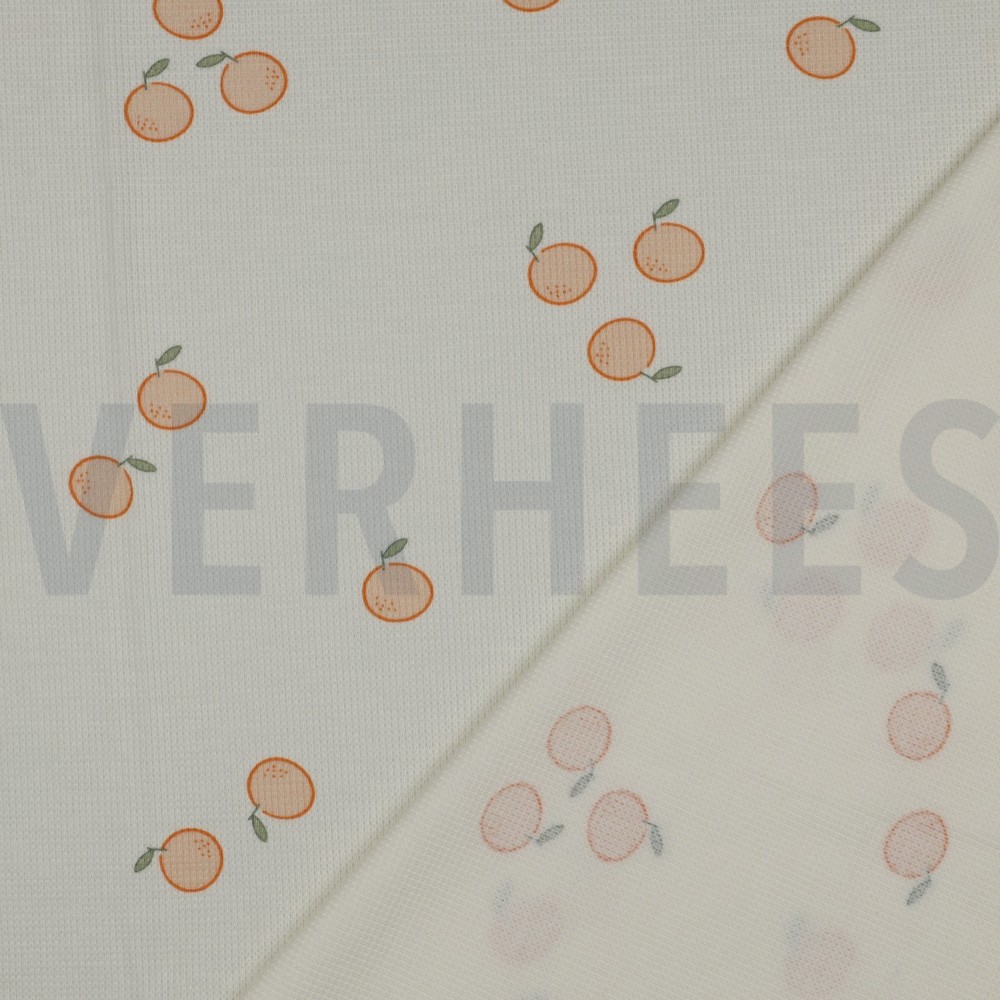 JERSEY GAUFRÉ ORANGES ÉCRU #7