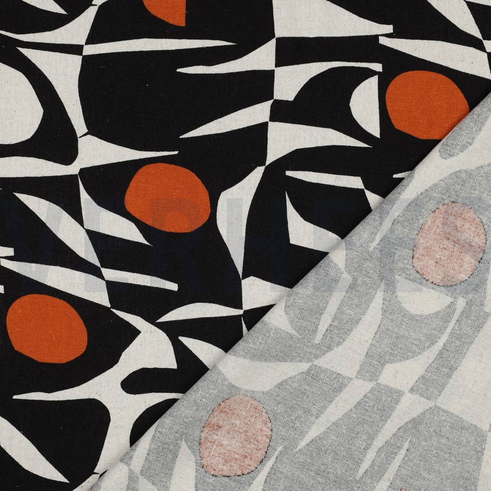 LINNEN VISCOSE ABSTRACT COGNAC #7