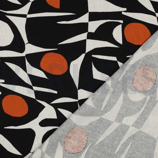 LINNEN VISCOSE ABSTRACT COGNAC #7