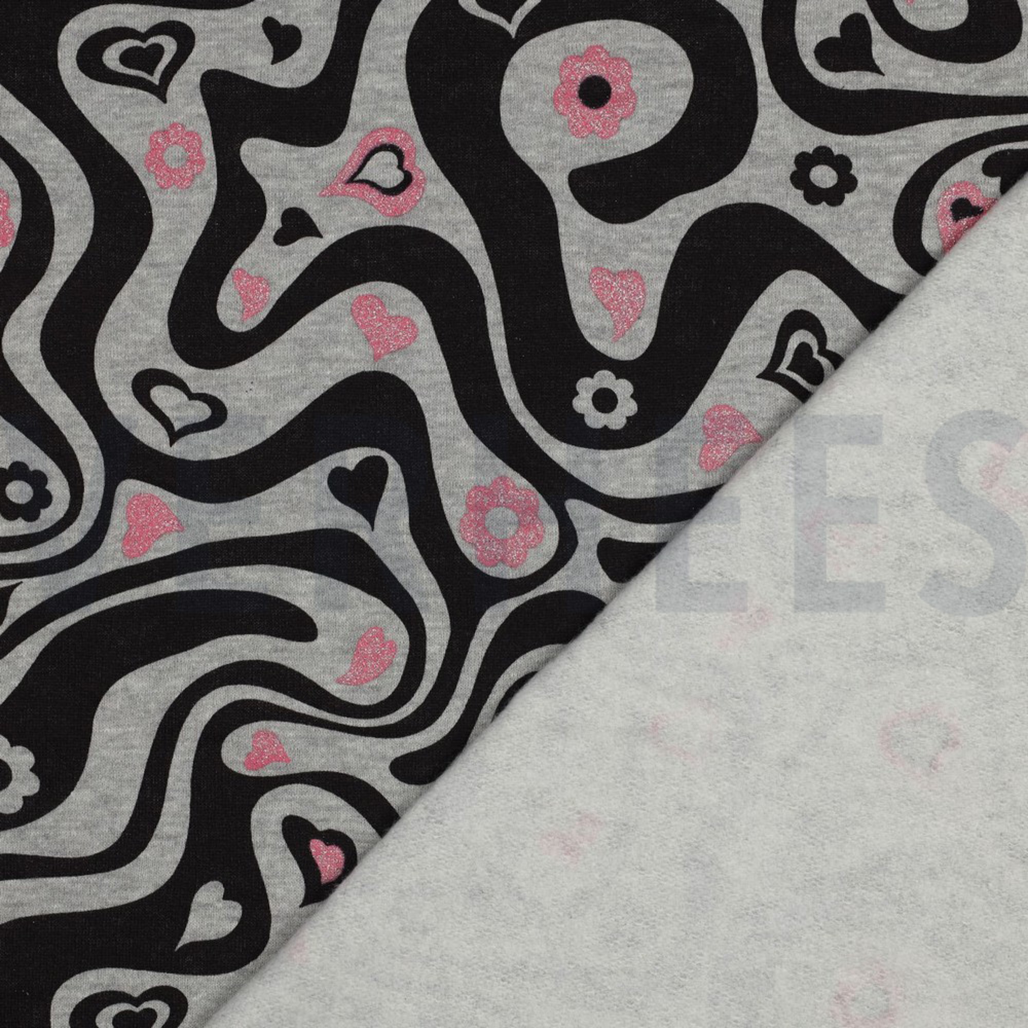 SWEAT MELANGE GLITTER RETRO BLOEMEN LICHTGRIJS GEMÊLEERD (high resolution) #4