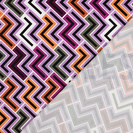 VISCOSE ROSELLA STRETCH GEOMETRISCH LILA #7