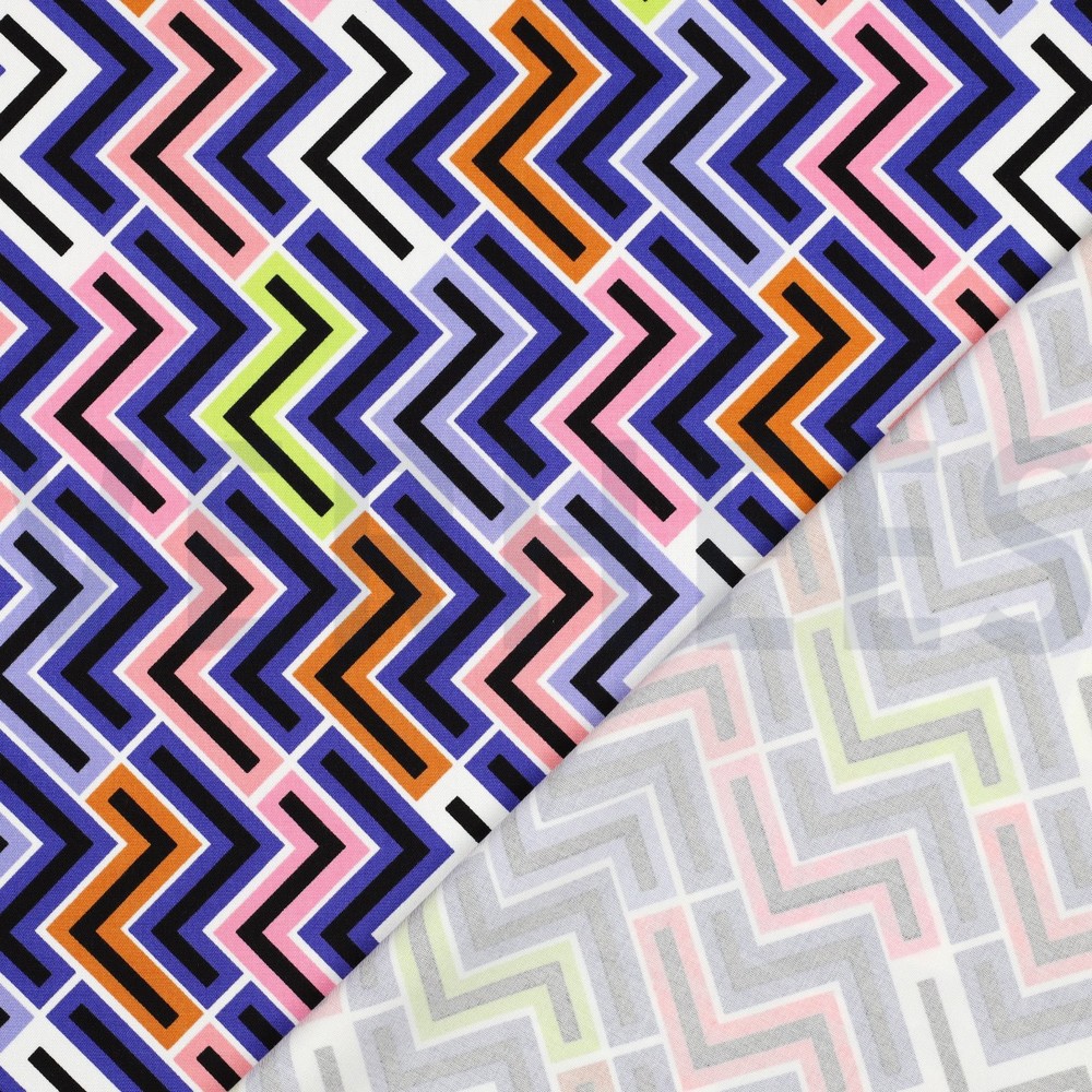 VISCOSE ROSELLA STRETCH GEOMETRISCH PAARS #7
