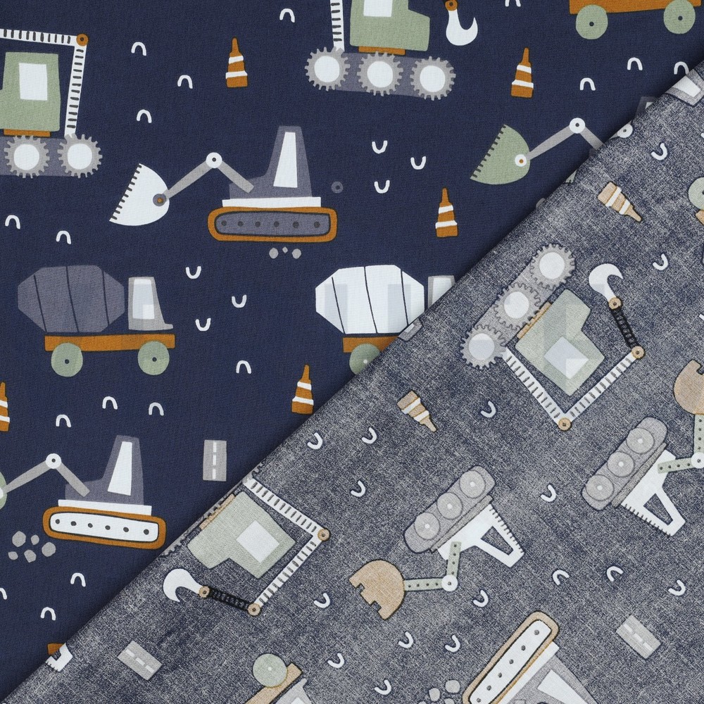 FINE POPLIN VEHICLES NAVY #7