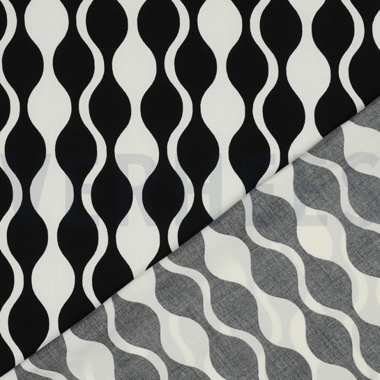 LENZING™ ECOVERO™ ABSTRACT SCHWARZ/ECRU #7