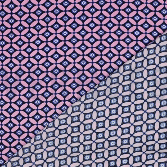 LENZING™ ECOVERO™ RÉTRO BLEU MARINE/ROSE CLAIR #7