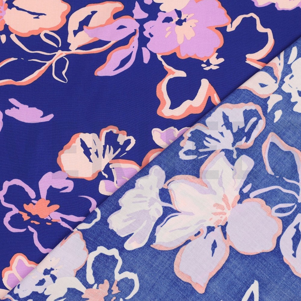 LENZING™ ECOVERO™ FLOWERS COBALT #7