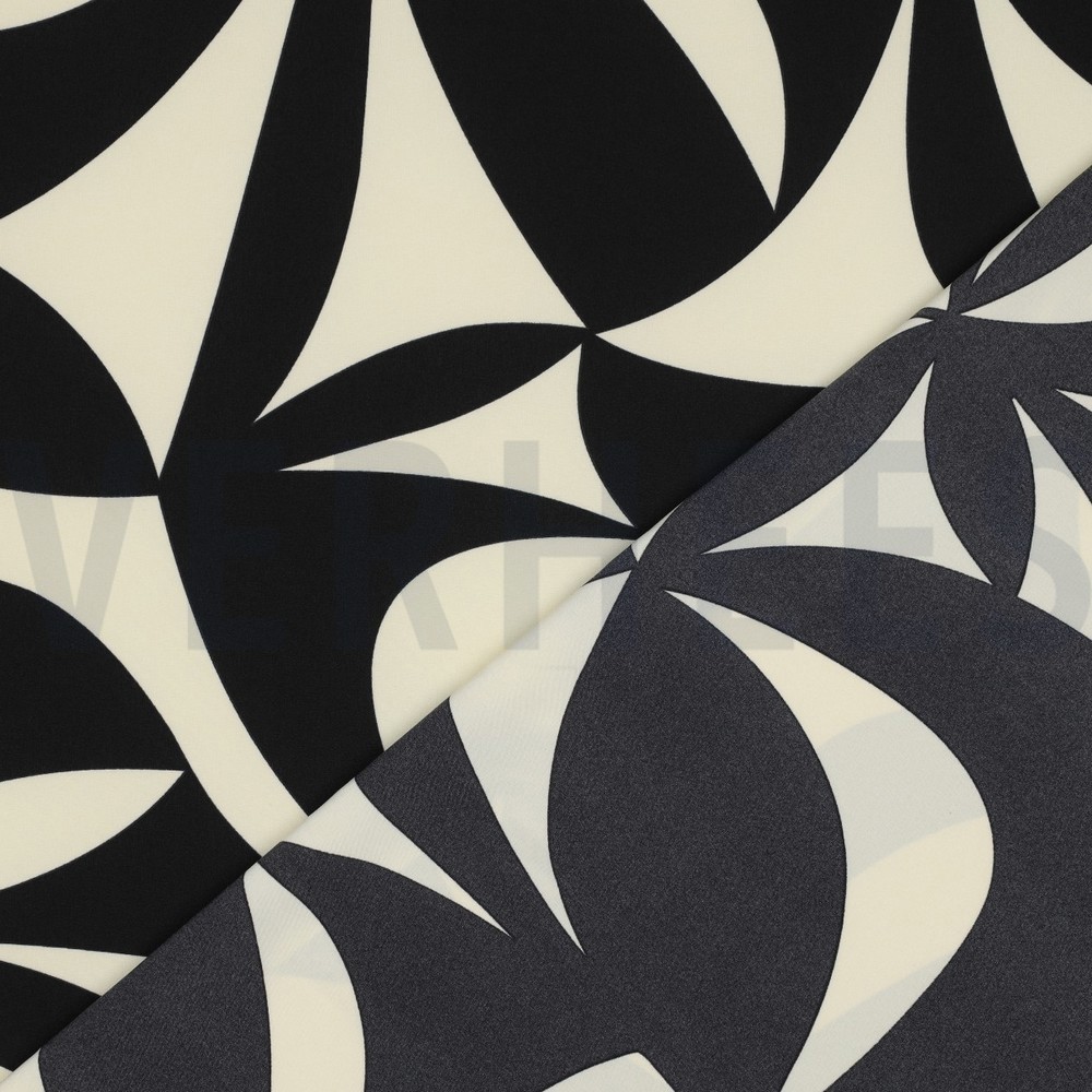 MAGNOLIA STRETCH GEOMETRISCH ZWART #7
