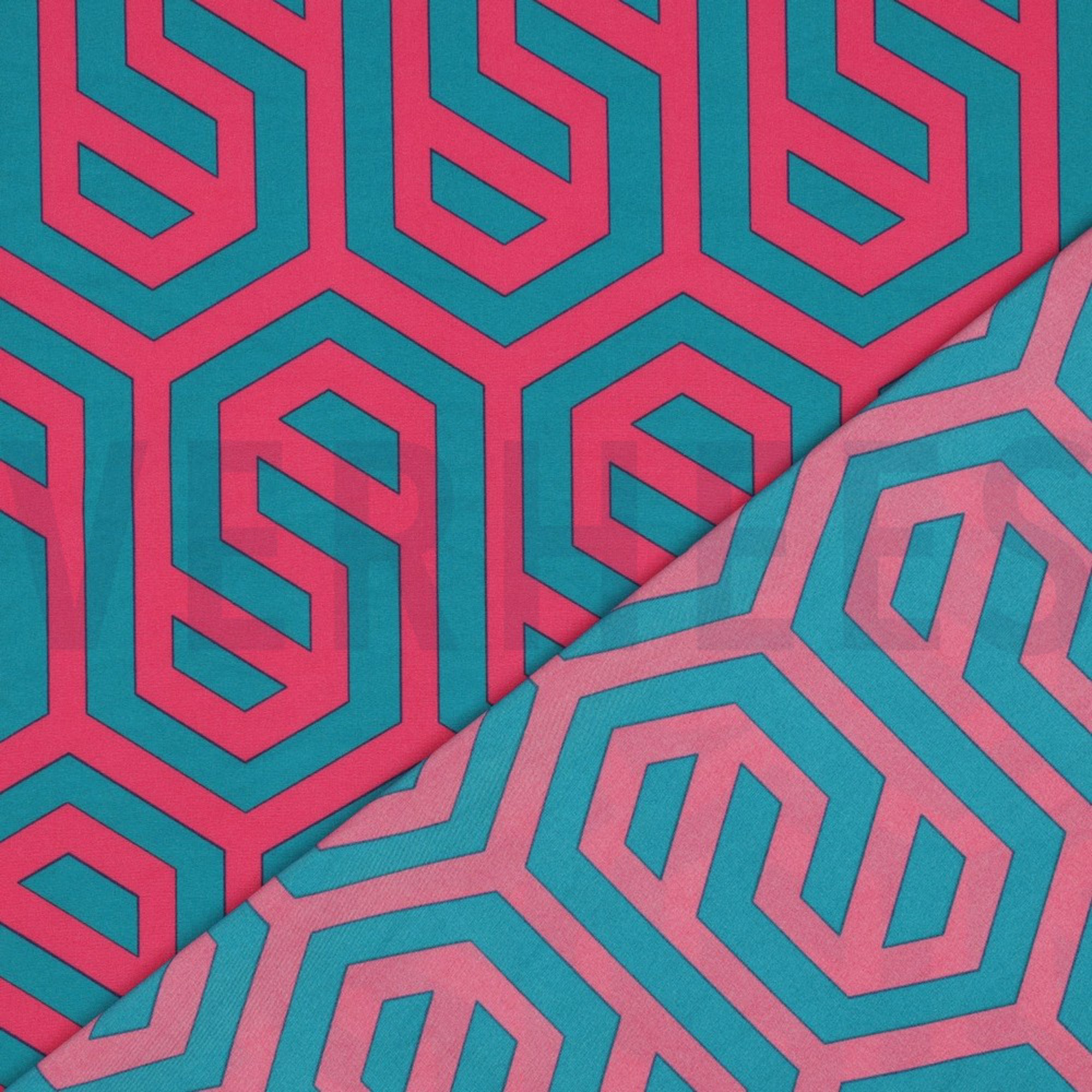 MAGNOLIA STRETCH GEOMETRISCH FUCHSIA (high resolution) #4