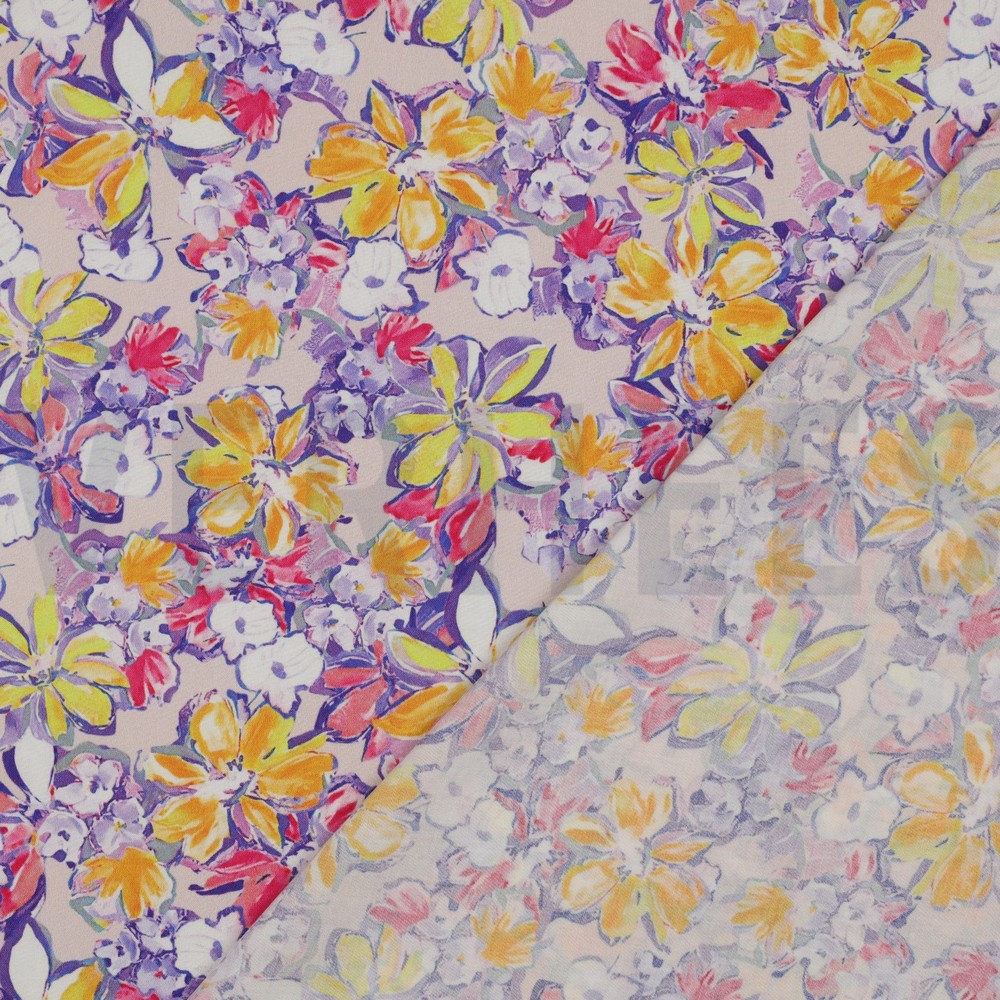 LENZING™ ECOVERO™ DIGITAL FLOWERS ECRU #7