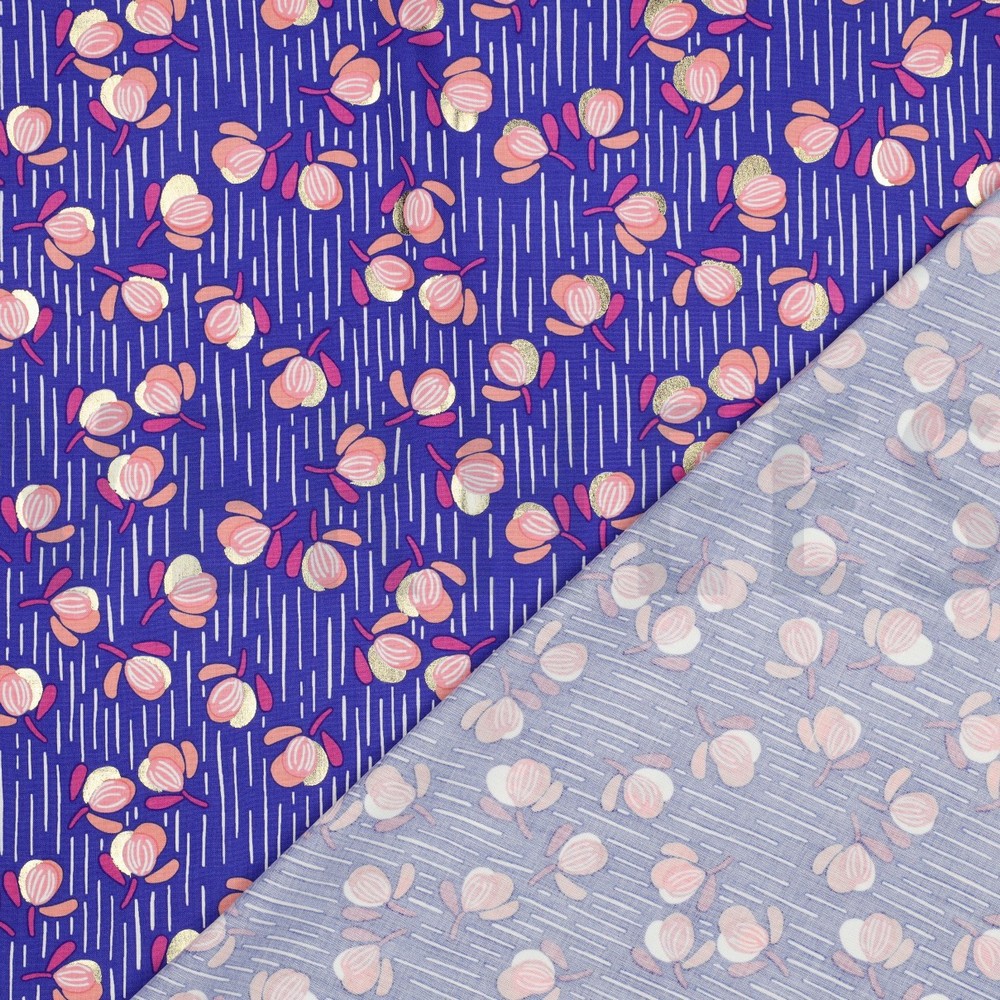 VISCOSE RADIANCE FOLIE BLOEMEN KOBALTBLAUW #7