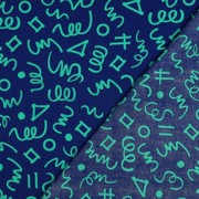 BAUMWOLLE POPELINE GEOMETRISCH MARINEBLAU/PETROL (thumbnail) #4