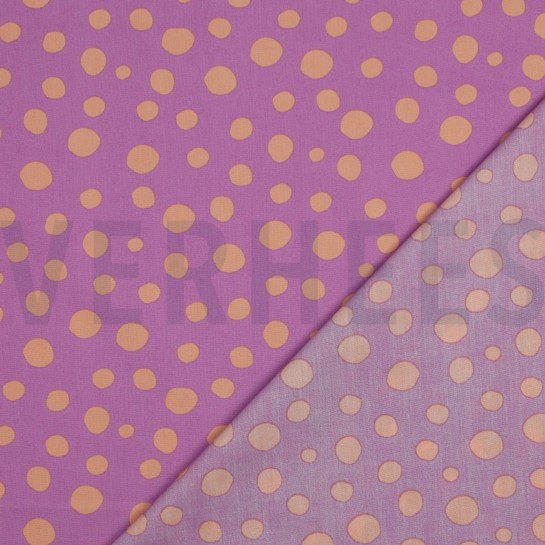 BAUMWOLLE POPELINE GEOMETRISCH PFIRSICH/LILA #7