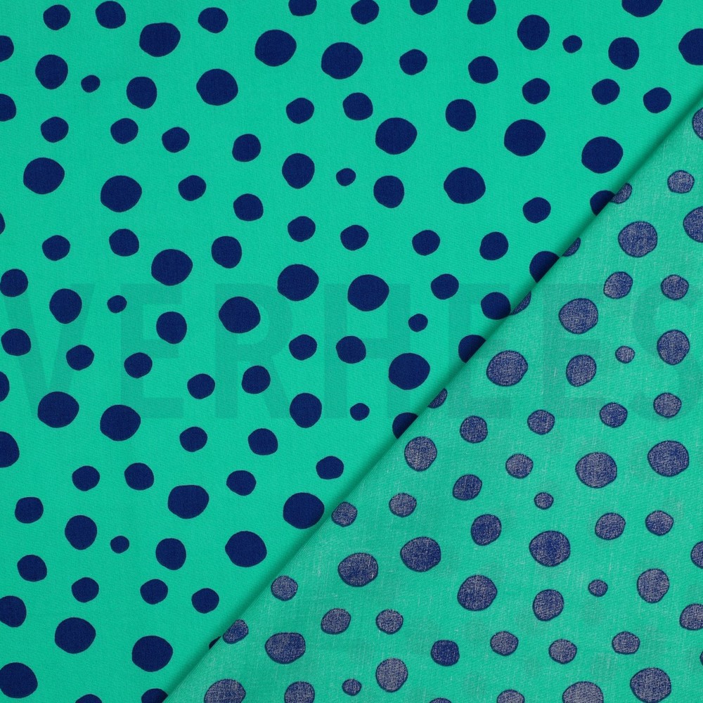 FEIN GEWEBTE BAUMWOLLPOPELINE GEOMETRISCH MARINEBLAU/PETROL #7