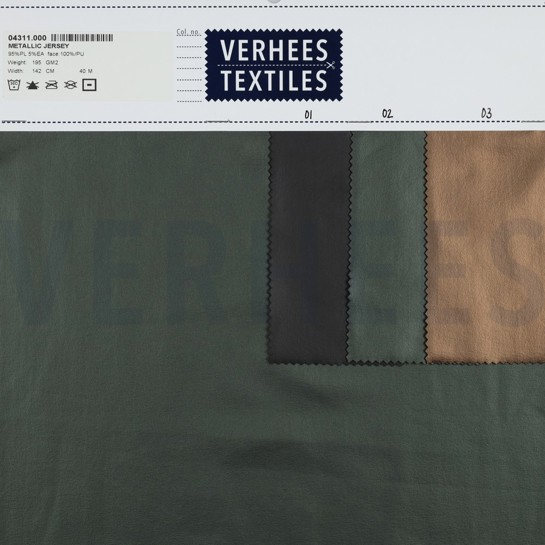 KUNSTLEDER WEICH STRETCH METALLIC GRÜN/SCHWARZ #7