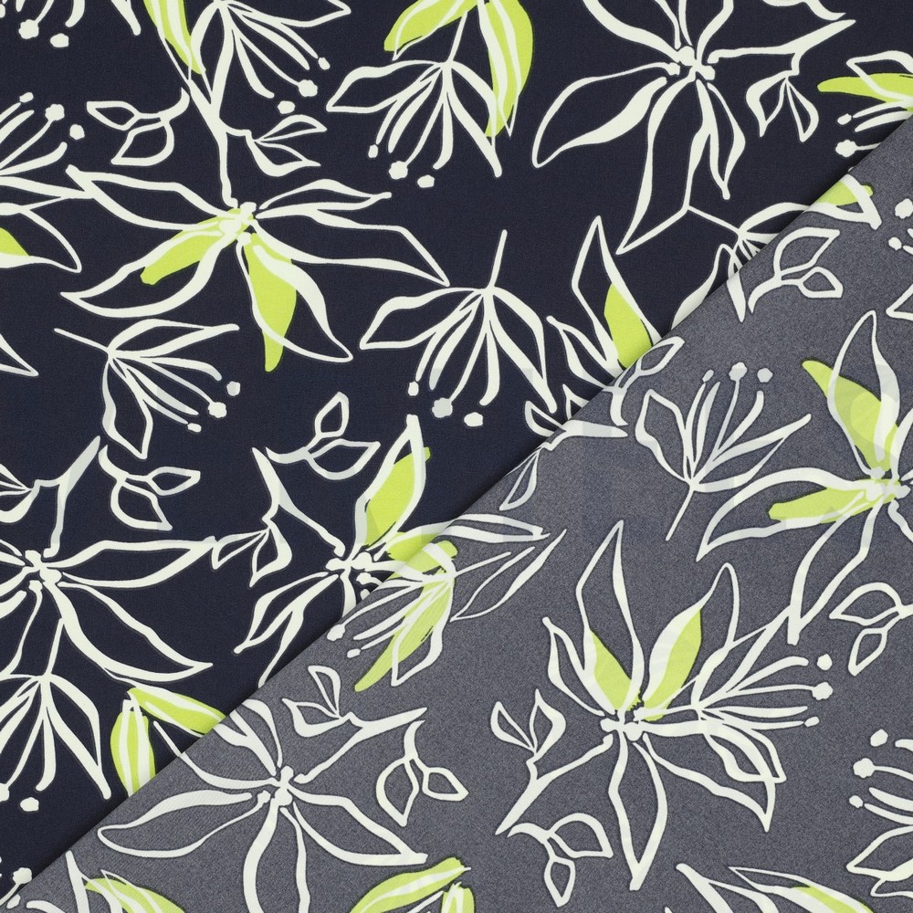 MAGNOLIA STRETCH FLEURS BLEU MARINE #7