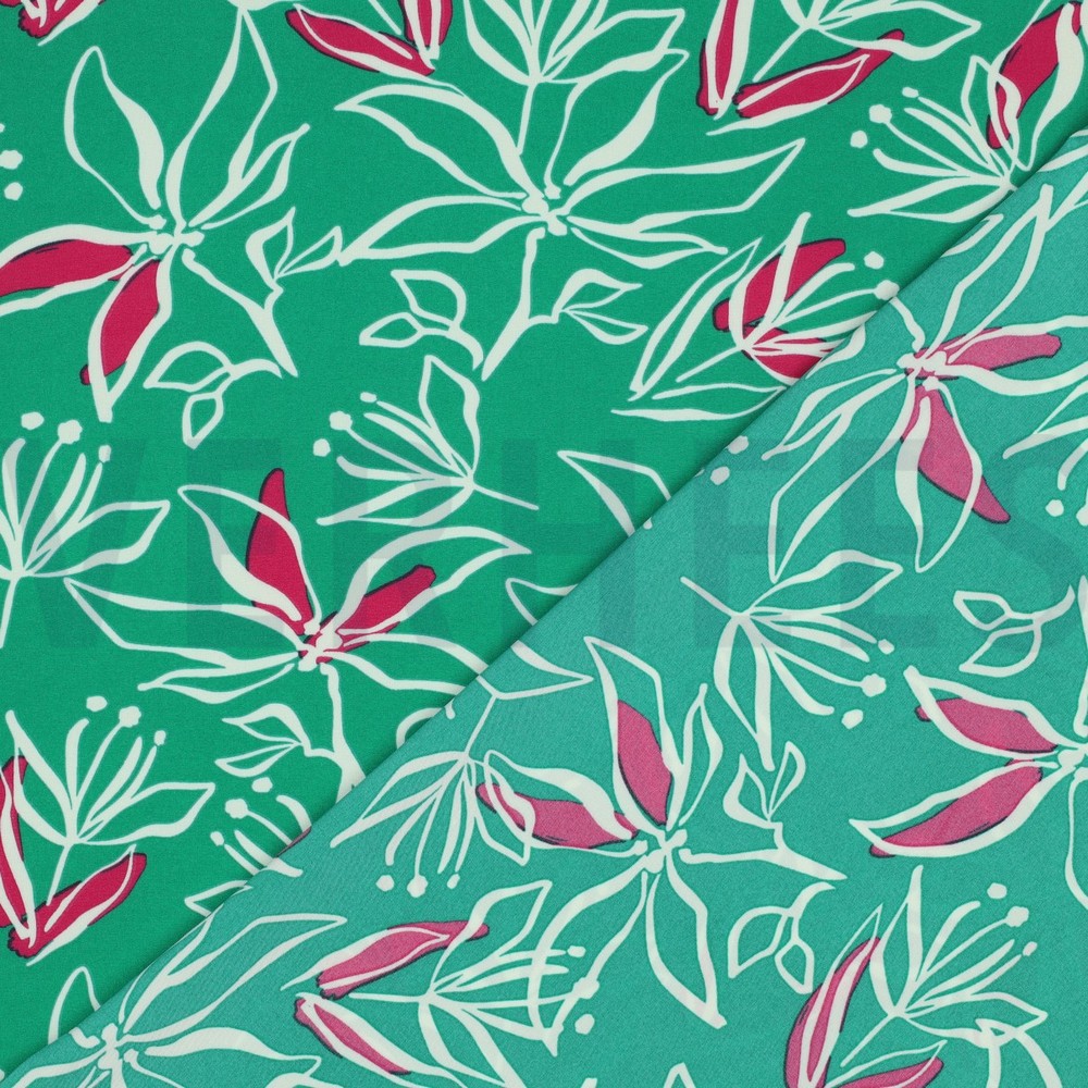 MAGNOLIA STRETCH BLOEMEN GROEN #7