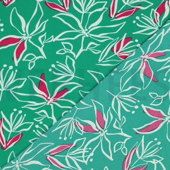 MAGNOLIA STRETCH FLEURS VERT #7