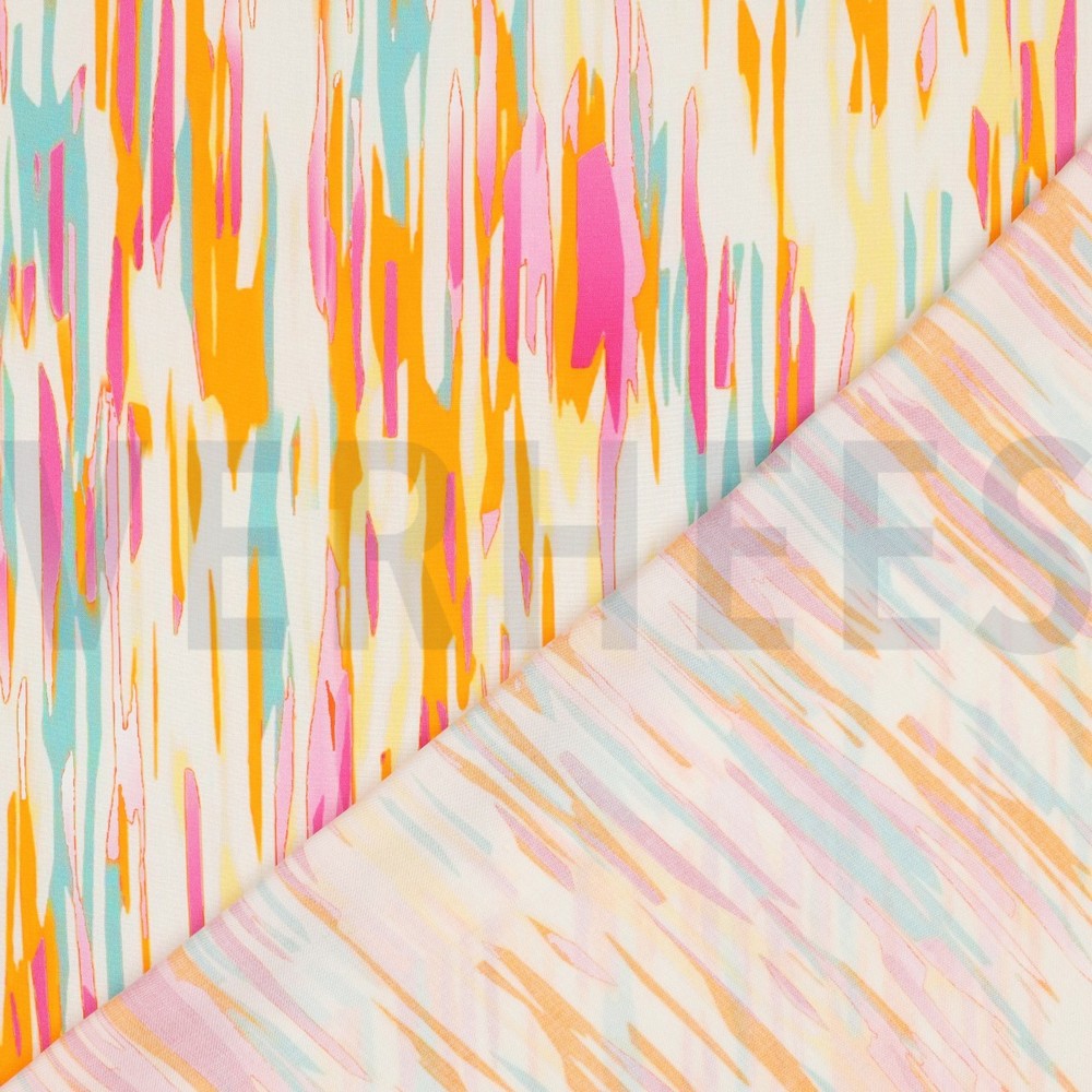 VISCOSE RADIANCE DIGITAAL ABSTRACT GEBROKEN WIT #7