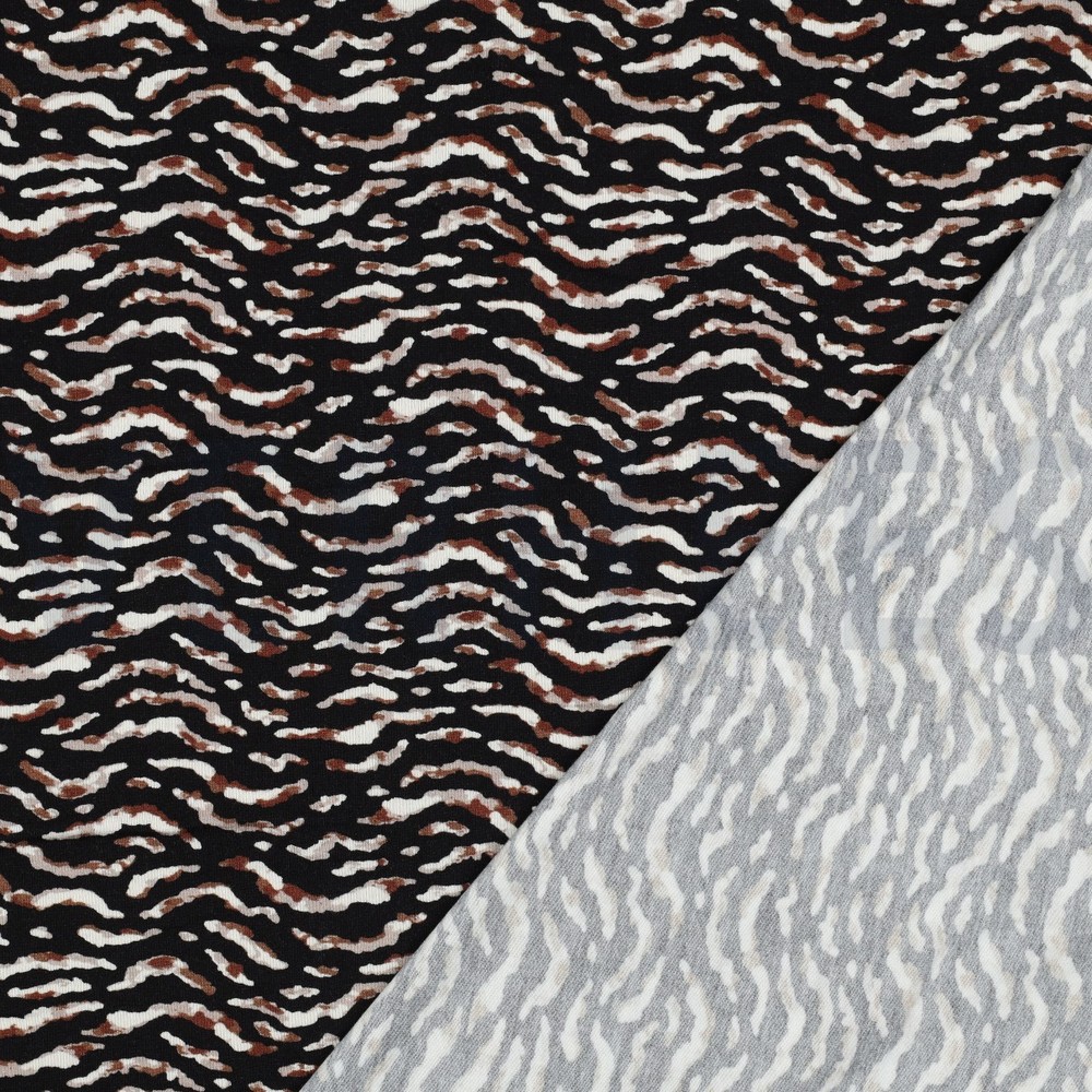 VISCOSE JERSEY DIGITAAL DIERENHUID ZWART #7
