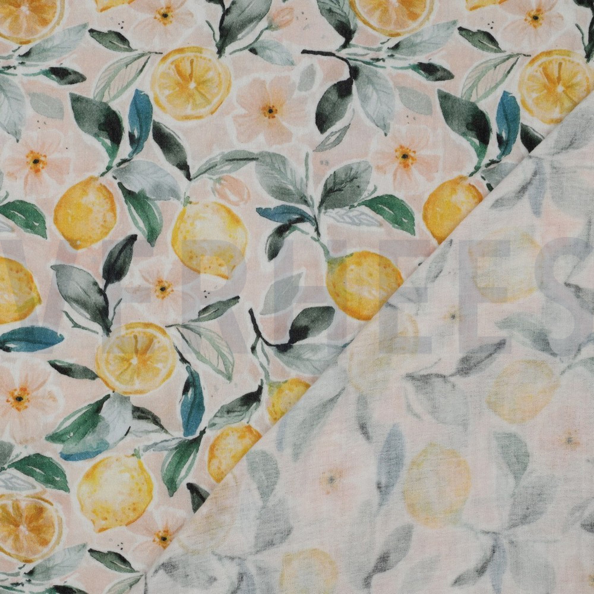 DOUBLE GAUZE DIGITAL LEMONS PEACH (high resolution) #4